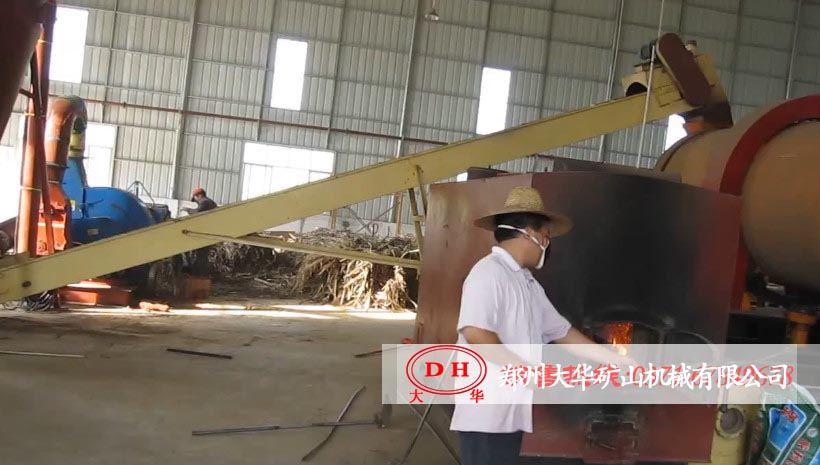 湖北鄂州Φ1.5x14米秸秆粉烘干生产现场